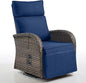 Belord Dual-Adjust Outdoor Swivel Recliner Chair – Wicker Reclining Patio Chair with Adjustable Backrest and Footrest, All-Weather Wicker Chaise Lounge Chair Outdoor for Pool Deck (2.0)