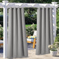 NICETOWN 2 Panels Patio Curtains Outdoor Waterproof, Thermal Insulated Rustproof Blackout Privacy Light Blocking Outdoor Indoor Window Drapes for Gazebo/Playground, W52 x L95, Silver Grey