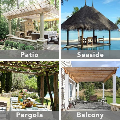 Easy-Going Outdoor Patio Curtains Detachable Tab Top Windproof Weatherproof Curtain for Cabana, Porch, Pergola and Gazebo, Tab Bottom Drape, 2 Panels, 54W x 84L inch, Green