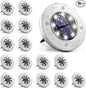 GIGALUMI Solar Ground Lights - No-Drill Fence Lighting Solution, Waterproof Perimeter Lights Compatible with Wood, Metal & Concrete Fences (16 Pack Cool White)