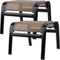 Patio Ottoman Outdoor Footstools Assembled Aluminum Footrest Small Seat for Balcony,Backyard 2 Pack Brown