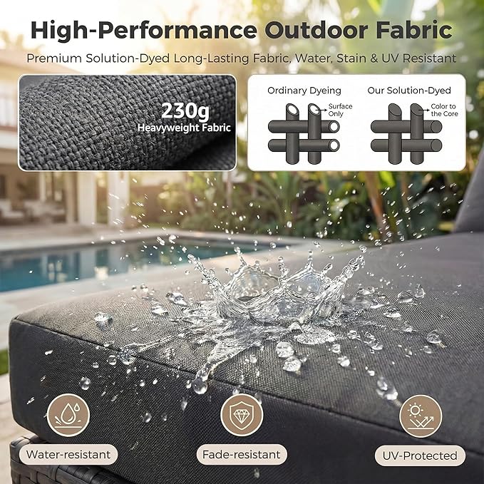 NICESOUL 10 Piece Contemporary Patio Furniture Set with Firepit Table Natural Gas/Propane, 29.3'' High Backrest Outdoor Sofa Conversations, 9 Seats Deep Wide Seating Wicker Sectionals, Dark Gray