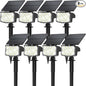 8 Pack Solar Spot Lights Outdoor, Waterproof IP65 Adjustable, 3 Lighting Modes Solar Powered Landscape Spotlights for Yard Garden Pathway(Cool White)
