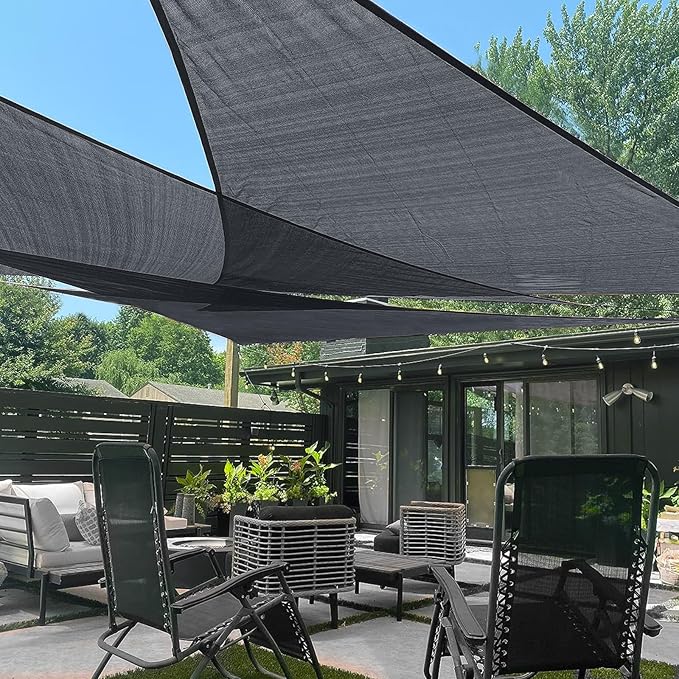 LOVE STORY Custom Size 10'x11'x14.9' Graphite Grey Sun Shade Sail Right Triangle Sunshade Fabric Awning Canopy for Patio Backyard Carport Pergola (Customized)