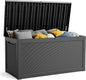 260 Gallon Resin Deck Box, Lockable Patio Outdoor Storage Box for Furniture, Garden Tools and Tools Storage, Waterproof Outside Storage Boxes - Black