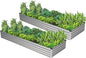 2PCS 9x3x1ft Galvanized Raised Garden Bed Kit, Galvanized Planter Raised Garden Boxes Outdoor, Large Metal Raised Garden Beds for Vegetables,Silver
