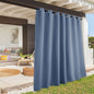 RYB HOME Extra Wide Outdoor Curtains for Patio Waterproof Heavy Duty Thermal Insulated in Summer Full Coverage Privacy for Porch, Gazebo & Pergola, W100 x L84, Stone Blue, 1 Panel