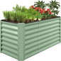 Best Choice Products 4x2x2ft Outdoor Metal Raised Garden Bed, Deep Root Planter Box for Vegetables, Flowers, Herbs, and Succulents w/ 119 Gallon Capacity - Sage Green