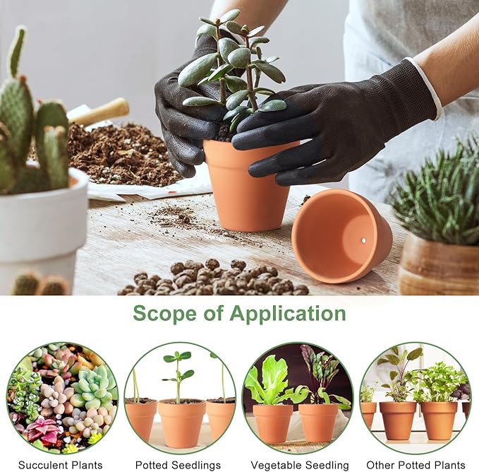 Terra Cotta Pots, 24 Pack 3.15 Inch Mini Clay Pot with Drainage Holes,Cactus Flower Nursery Terracotta Pots for Indoor/Outdoor Succulent Plants, Crafts, Wedding Favor