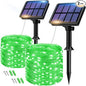 btfarm 2 Pack Solar String Lights Outdoor, 160LED 66FT Halloween Solar Fairy Lights Outside Waterproof, 8 Modes Solar Powered Twinkle Lights for Tree Garden Patio Halloween Decorations, Green