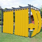 Easy-Going Outdoor Patio Curtains Detachable Tab Top Windproof Weatherproof Curtain for Cabana, Porch, Pergola and Gazebo, Tab Bottom Drape, 2 Panels, 54W x 108L inch, Yellow