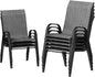UDPATIO Patio Chairs Set of 8, Stackable Outdoor Dining Chairs with High Back, Breathable Textilene Fabric Outdoor Chair All Weather, 350LBS Capacity for Garden, Backyard (Dark Grey)