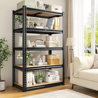REIBII Storage Shelves 2020LBS Garage Shelving Heavy Duty Metal Shelving 5 Tier Metal Shelf for Garage Pantry Closet Kitchen Basement 28" W x 12" D x 59.8" H, 4 Pack