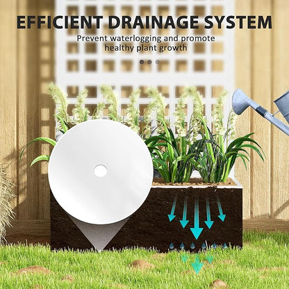 Outsunny Galvanized Raised Garden Bed with Trellis, Metal Planter Box with Drainage Holes, Outdoor Privacy Screen for Climbing Plants, Vegetable, Vines, 35" x 16" x 70", 2 Pack, White