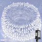 Connectable 100 LED String Lights Indoor Outdoor, 33FT Cool White Christmas Lights Waterproof, 13 Modes with Timer, Twinkle Fairy Lights Plug in Clear Wire for Christmas Tree, Bedroom, Classroom Decor