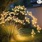 JJGoo Solar Garden Lights, New Upgraded 2 Pack Solar Swaying Starburst Light, Waterproof Fireworks Outdoor Lights, Yard Patio Pathway Decoration, Warm White