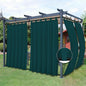 Easy-Going Outdoor Patio Curtains Detachable Tab Top Windproof Weatherproof Curtain for Cabana, Porch, Pergola and Gazebo, Tab Bottom Drape, 2 Panels, 54W x 84L inch, Teal
