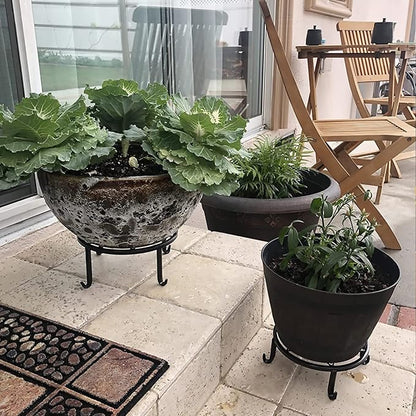5 Pack Metal Plant Stands for Multiple Plant,Heavy Duty Flower Pot Stands for Outdoor Indoor Plants,Rustproof Iron Round Pot Shelf for Planter