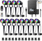 SUNVIE 12 Pack RGBW Color Changing Landscape Lights with 300W Low Voltage Landscape Transformer 12-24V LED Landscape Lighting Kit Waterproof Multicolor Spotlights for Christmas House Yard Tree Garden