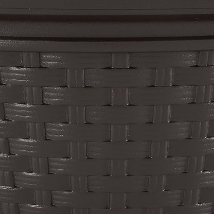 Suncast 6 Pack Decorative Wicker Garden Hose Holder Pot with 4 Drain Holes for 100 Foot Hoses, Java