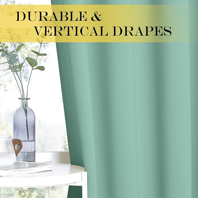 NICETOWN Aqua Blue Blackout Curtain for Living Room - Solid Thermal Insulated Grommet Blackout Panel/Drape for Bedroom Kitchen Window (1 Panel, 52 inches Wide by 54 inches Long)