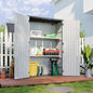 Aoxun White Resin Outdoor Storage Shed with 2 Shelves & Floor, 64 Cu.Ft Vertical Waterproof Cabinet for Garage, Pool, Bike, Garden Tools, Patio Furniture