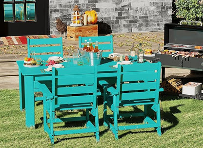 GREENVINES Outdoor Dining Chairs Set of 2 | HDPE | Patio Chair | All-Weather | Aqua