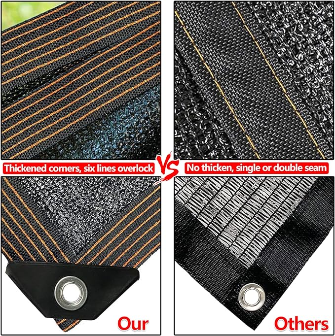 QLOFEI Shade Cloth for Patio, 80-90% Sunblock Shade Sails for Garden Pergola Outdoor, Sunshade Neting with Grommets for Kennel Chicken Coop Lawn Easier to Hang Cover, 10x20 FT