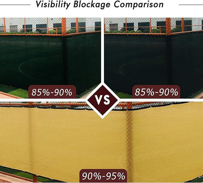 UPGRADE Privacy Fence Screen 5'x17' Sand Outdoor 90% Visibility Blockage 170 GSM Mesh Shade Cover Panels for Backyard,Balcony,Home Decoration with Zip Ties,Customized Avaliable