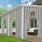Outdoor Curtains for Patio Waterproof - 6 Panels Privacy Weatherproof Outside Curtains with Grommets for Pergola, Gazebo, Porch, Cabana, Balcony, 54 x 108 Inch, Silver