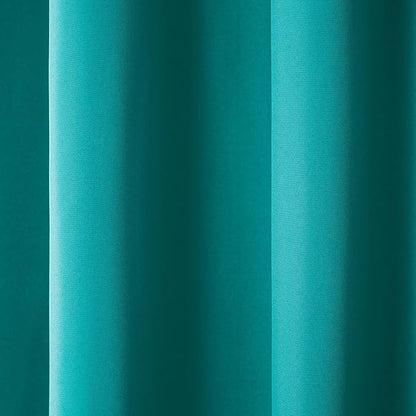 TOWN & COUNTRY BASICS Cabana Solid Heavyweight Indoor Outdoor Curtains, Light Filtering Opacity with Grommet Top, Water Repellent, 2-Pack Set, 54"x96", Teal