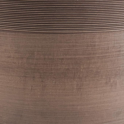 PSW Pot Collection FM30TP 12-inch Plastic/Stone/Wood Composite Large Ribbed Planter – No Drainage Hole (Drillable), Indoor/Outer Garden Pot for Foliage, Trees, Flowers, Ferns, Taupe