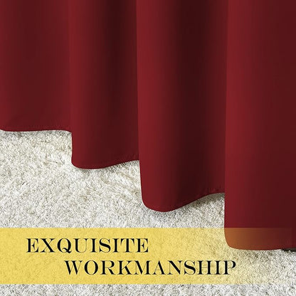 NICETOWN Blackout Doorway Curtain Drape 78 inch Long - Grommet Noise Reducing Thermal Insulated Solid Modern Window Treatments for Bedroom Closet (1 Panel, 52 x 78 Inch, Burgundy Red)