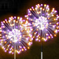 JJGoo Solar Firework Lights, 2 Pack 180 LEDs 2 Lighting Modes Solar Lights Outdoor Waterproof for Garden Patio Walkway Pathway Party Wedding Christmas Decorative - Orange and Purple
