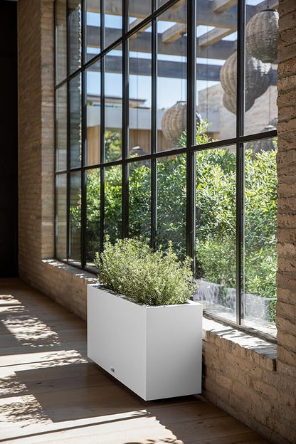 Veradek Block Series Long Box Planter - Large Rectangular Planter for Indoor or Outdoor Patio/Porch | Durable All-Weather Use with Drainage Holes | Modern Décor for Tall Plants, Flowers or Shrubs
