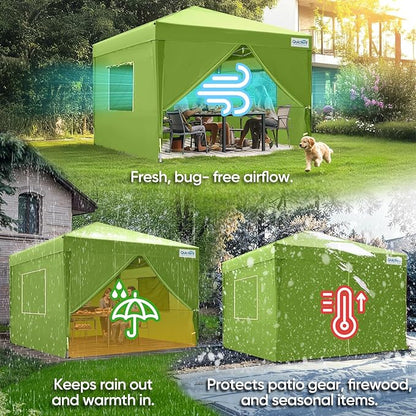 Quictent Privacy 8x8 Pop up Canopy Tent with Sidewalls and Roll-up Ventilated Windows, One Person Easy Setup, Outdoor Commercial Gazebo Shelter Enclosed Waterproof, Bonus 4 Sandbags