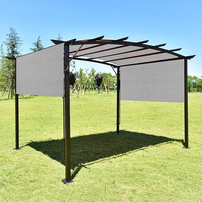 Eden's Decor Straight Flat-Edged Sun Shade Sail Rectangular 6' x 12' Grey UV-Blocking Outdoor Canopy Fabric Cloth Awning for Pergola Patio Garden Backyard Custom Size
