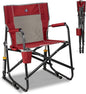 GCI Outdoor Freestyle Rocker Camping Chair | Portable Folding Rocking Chair with Solid, Durable Armrests, Drink Holder & Comfortable Backrest — Cinnamon