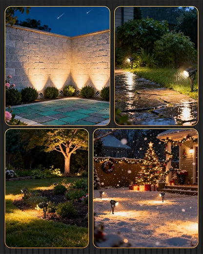 6W 700LM Low Voltage Landscape Lighting, 12V AC/DC 3000K Warm White LED Low Voltage Landscape Lights, IP65 Waterproof Outdoor Spotlights with Connectors for Garden Tree Yard 12Pack W01SLP1206