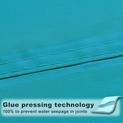 SUNNY GUARD Waterproof Sun Shade Sail 6' x 7' Turquoise Blue Rectangle UV Block Sunshade for Backyard Yard Deck Patio Garden Outdoor Activities and Facility(Customized)