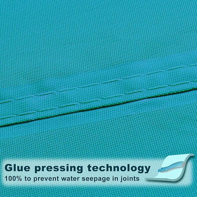 SUNNY GUARD Waterproof Sun Shade Sail 8'x10'x12.8' Turquoise Blue Right Triangle UV Block Sunshade for Backyard Yard Deck Patio Garden Outdoor Activities and Facility(Customized)