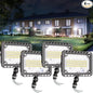 CINOTON 65W LED Flood Lights Outdoor, IP65 Waterproof Exterior Security Wall Lights with 180°Knuckle, 9100LM 120V Outside Aluminum Lighting Fixture for Patio Porch Barn Garden 5000K 4 Pack, UL Listed