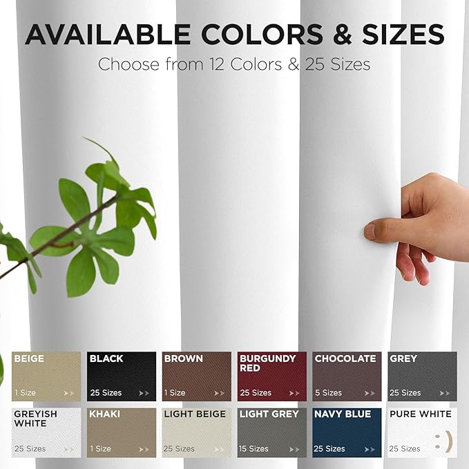 Joydeco Blackout Patio Sliding Door Curtains 108 Inches Long, Grommet Privacy Room Divider Curtains, Extra Wide Thermal Blackout Drapes for Bedroom Living Room (Pure White, 100Wx108L, 1 Panel)