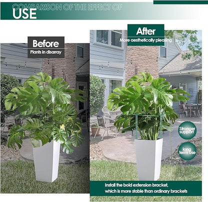 12 Pack 24 inch Plant Support Stakes, Half-Round Metal Garden Flower Stakes, Large Peony Support Ring and Cage for Indoor and Outdoor Plants, Hydrangea, Tomato, Rose, Monstera with Plant Ties