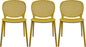 2xhome Set of 3 Patio Dining Chairs | Modern Stackable Outdoor Pool Side Chair | Weather Resistant Plastic for Yard, Porch, Balcony, Kitchen, Yellow