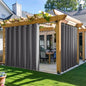 NICETOWN 2 Panels Outdoor Curtains for Patio Waterproof & Windproof, Extra Wide Grommet & Back Tab on Top & Bottom Thermal Insulated Sun Blocking Drapes with Rope for Gazebo, Grey, W100 x L108
