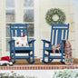 LUE BONA Outdoor Rocking Chairs Set of 2, Weather Resistant Poly Plastic Rocker Chairs, 350lb Heavy Duty, Oversized Porch Rocker for Adult, High Back Smooth Rocking Chairs for Outdoor & Indoor, Blue