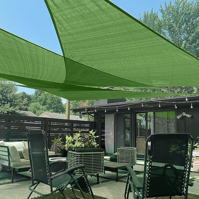 LOVE STORY Custom Size 6'x7'x9.2' Piquant Green Sun Shade Sail Right Triangle Sunshade Fabric Awning Canopy for Patio Backyard Carport Pergola (Customized)