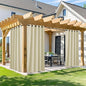 NICETOWN Outdoor Patio Curtain W66 x L95, Waterproof & Weatherproof Drapes for Porch Gazebo Pergola Shower Pool Outside Deck, Privacy Protection Drape for Summer & Winter, 1 Panel, Beige