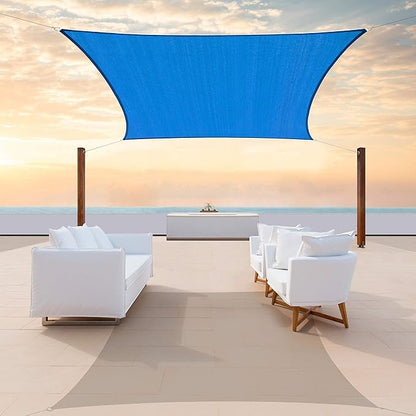 ColourTree TAPR1616 Custom Size 15' x 18' Blue Sun Shade Sail Canopy UV Block UPF50 Rectangle - Commercial Standard Heavy Duty - 190 GSM - 3 Years Warranty